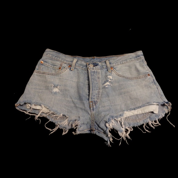 Levi's Pants - Lightwash Distressed Levi 501 Cutoffs Levi's Pants - Lightwash Distressed Levi 501 Cutoffs